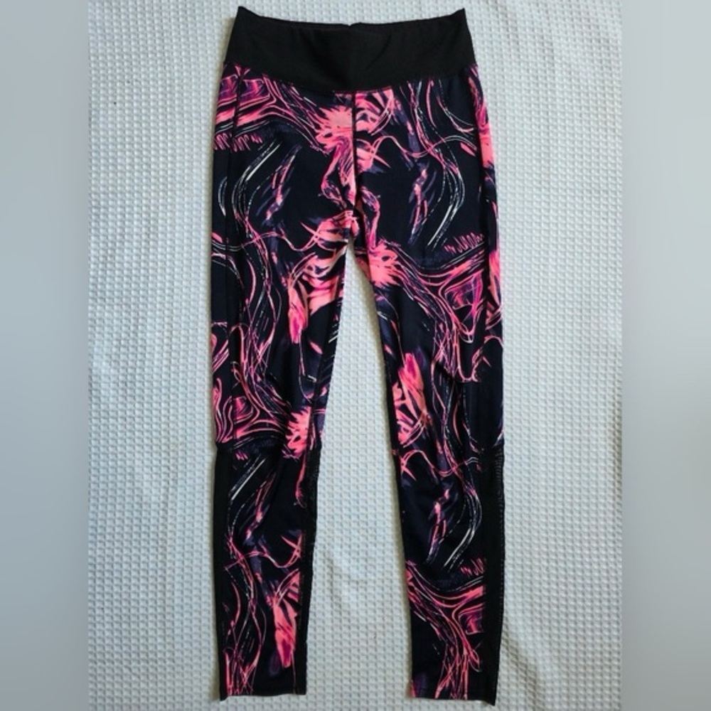 Black and Pink Abstract Leggings